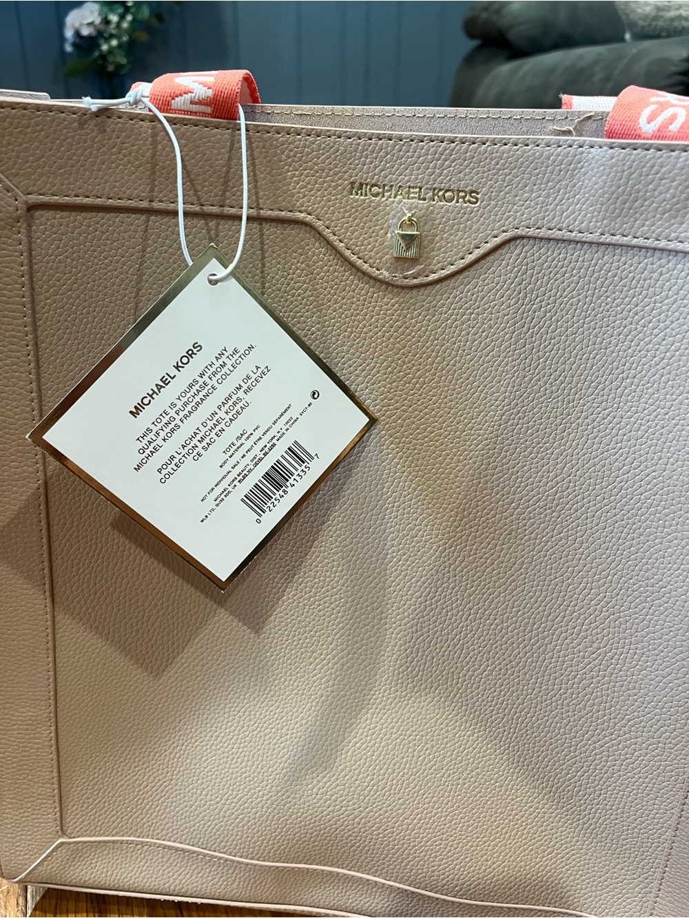 Michael Kors Limited Edition Tote Bag NWT Blush Beige Pink Logo Handle Shopper - Picture 4 of 8
